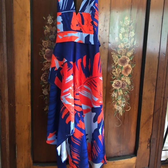 N/Nicholas High-Low Floral Halter Dress - Picture 2 of 2